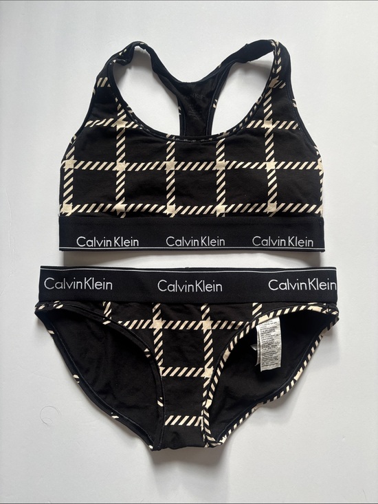 Calvin Klein Other - Calvin Klein Black & Cream Plaid Logo Sports Bra and Brief